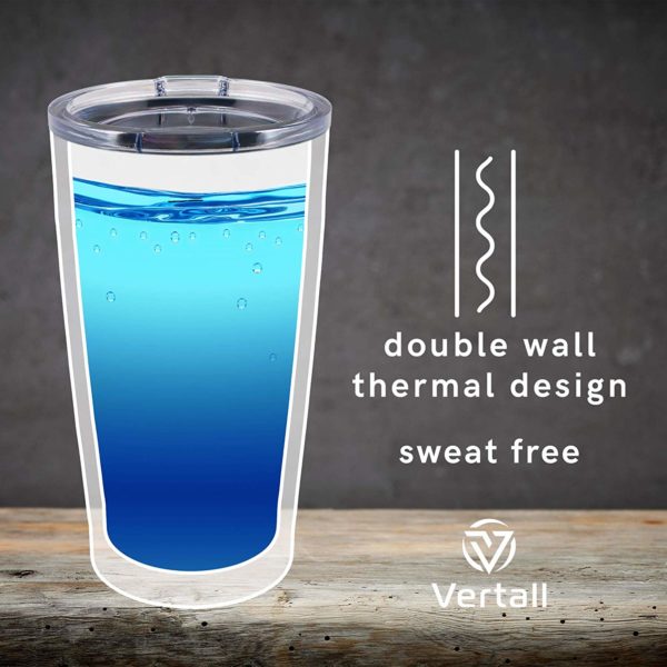 Vertall Stainless Steel 20oz Tumbler, BPA Free Double Wall Vacuum Insulated