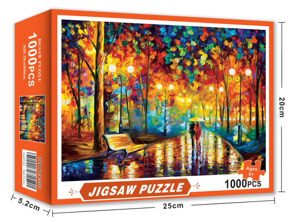 1000Pcs Rainy Night Walk Stroll Puzzle Games Jigsaw Noctilucent Growups Puzzles 